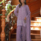 03 Piece Unstitched Embroidered Fancy Jacquard Peach With Velvet