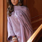 03 Piece Unstitched Embroidered Fancy Jacquard Peach With Velvet
