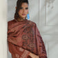 03 Piece Stitched Embroidered Fancy Jacquard Peach With Velvet