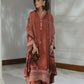 03 Piece Stitched Embroidered Fancy Jacquard Peach With Velvet