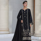 03 Piece Unstitched Embroidered Fancy Jacquard Peach With Velvet