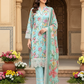 03 Piece Stitched Embroidered with cutwork embroidered chiffon dupatta