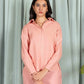 JACQUARD COLLARED BACK TALE SHIRT