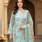 03 Piece Stitched Embroidered with cutwork embroidered chiffon dupatta