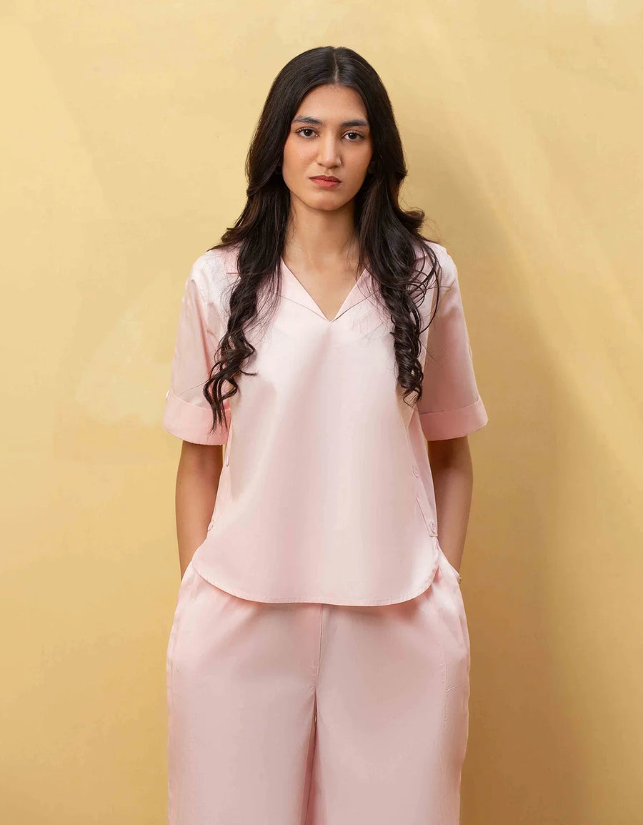POPLIN PLEAT DETAIL TOP