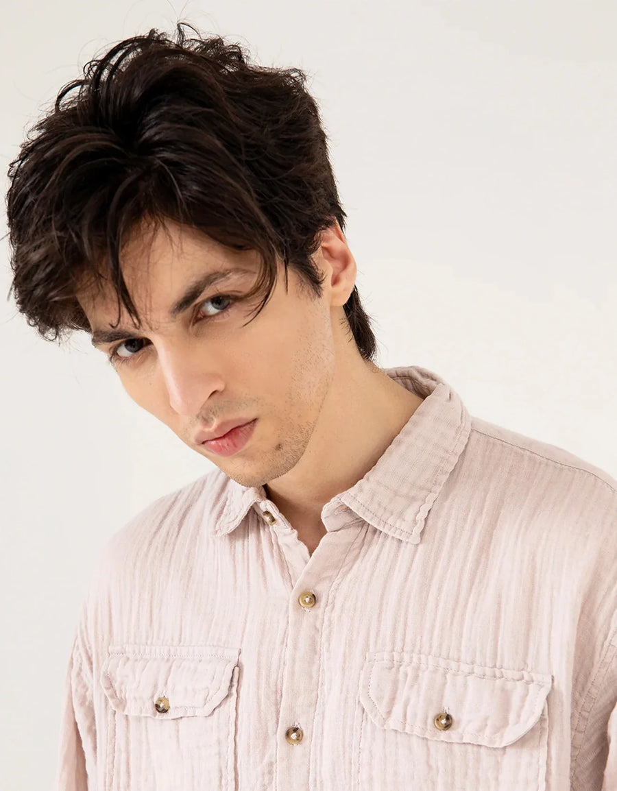 MUSLIN FLAP POCKET SHIRT
