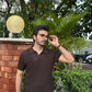Dark Brown Riviera Knit Polo
