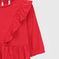 FLOUNCE-TRIMMED DRESS