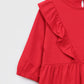 FLOUNCE-TRIMMED DRESS