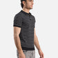 striped Quarter Zip-Up Polo Shirt