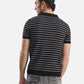 striped Quarter Zip-Up Polo Shirt