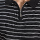 striped Quarter Zip-Up Polo Shirt