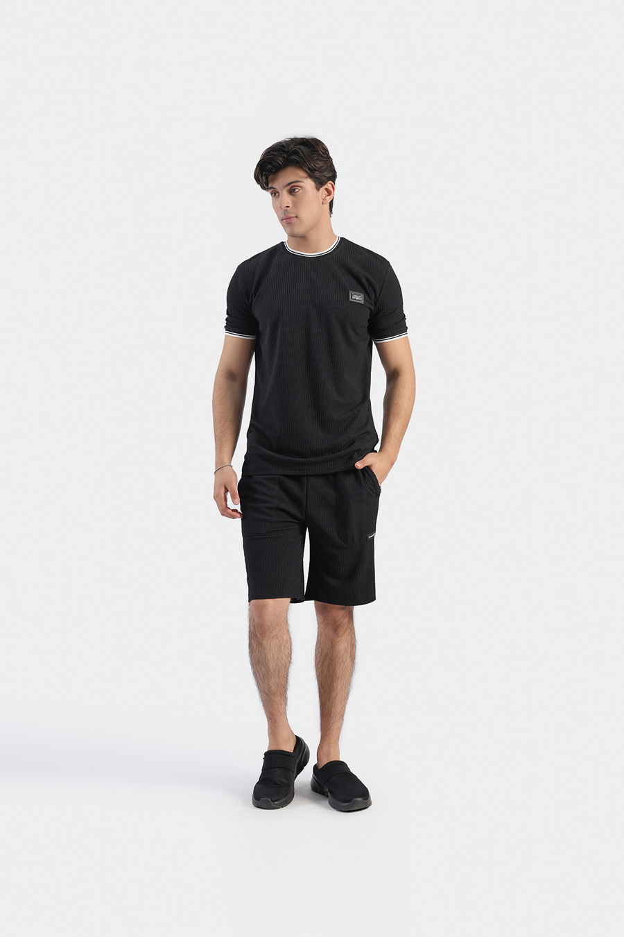 MEN COORD SET RIBBED SHORTS