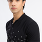 Black Pique Polo