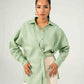WAFFLE OVERLAPPED BUCKLE SHIRT