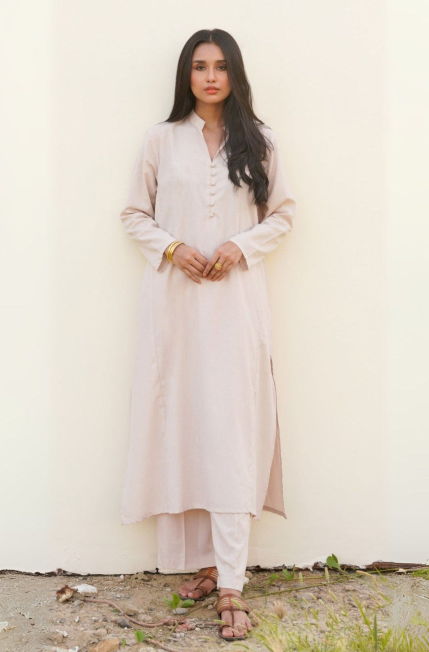 Kalidaar Co-Ord - Cream White