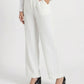 LINEN BOOT-CUT TROUSERS
