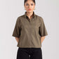 CROPPED PATCH POCKET SHIRT