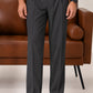Grey Elasticated Double-Pleat Relaxed Dress Pants