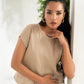 TEXTURED CAP SLEEVE TOP