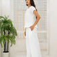 WAFFLE TEXTURED WIDE LEG TROUSER