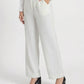 LINEN BOOT-CUT TROUSERS