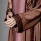 3 Piece - Bronze Silk Velvet Abaya