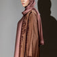 3 Piece - Bronze Silk Velvet Abaya