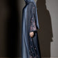 3 Piece - Grey Silk Velvet Abaya