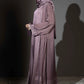 3 Piece - Lilac Silk Velvet Abaya