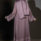 3 Piece - Lilac Silk Velvet Abaya