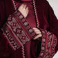 3 Piece - Maroon Velvet Abaya