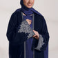 3 Piece - Navy Blue Velvet Abaya