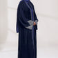 3 Piece - Navy Blue Velvet Abaya