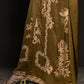 3 Piece - Olive Brown Silk Velvet Abaya