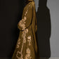 3 Piece - Olive Brown Silk Velvet Abaya