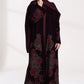 3 Piece - Plum Velvet Abaya