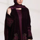 3 Piece - Plum Velvet Abaya