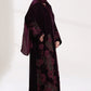 3 Piece - Plum Velvet Abaya
