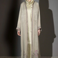 3 Piece - Sandshell Silk Velvet Abaya