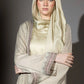 3 Piece - Sandshell Silk Velvet Abaya