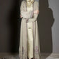 3 Piece - Sandshell Silk Velvet Abaya