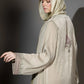 3 Piece - Sandshell Silk Velvet Abaya