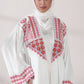 3 Piece - White Velvet Abaya