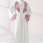 3 Piece - White Velvet Abaya