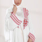3 Piece - White Velvet Abaya