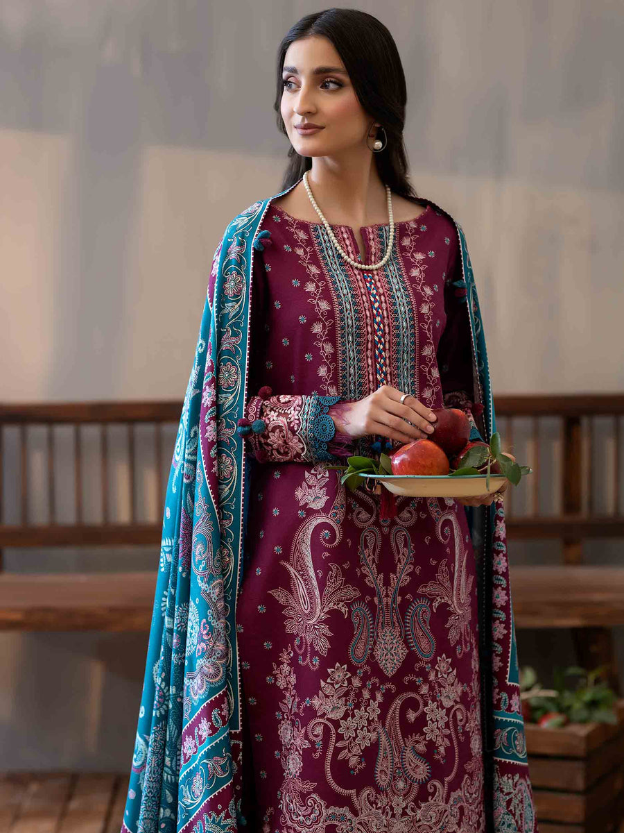 PRINTED EMBROIDERED SUIT