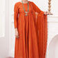 Jahaan Embroidered Dupatta - Burnt Orange