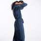 Classy Blue Front Open Dress