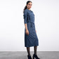 Classy Blue Front Open Dress